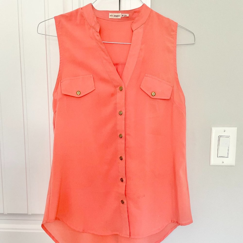 Bright Pink Sleeveless Tank | Size M